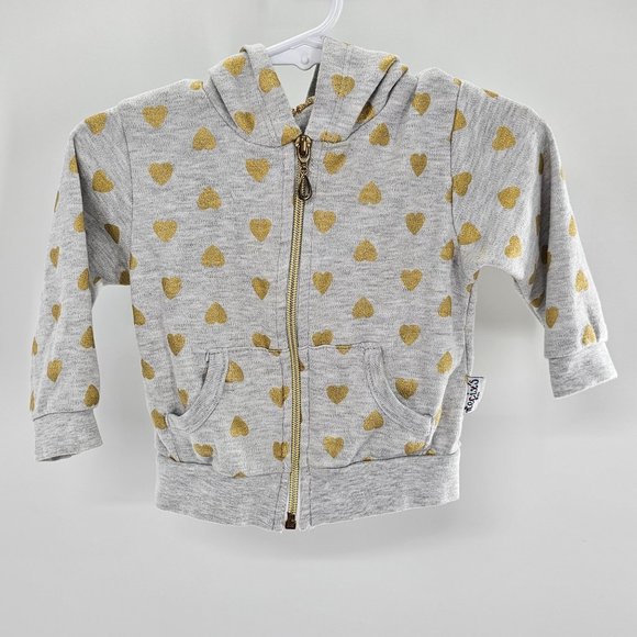 Necix's Girls Valentine Hearts Zip Hooded Sweatshirt Size 9m - Picture 3 of 4